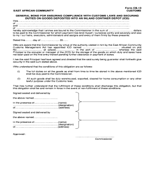 Cb13 Bond  Form