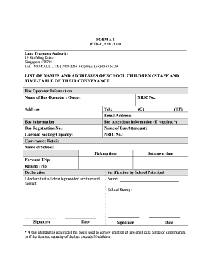 Singapore a 1  Form