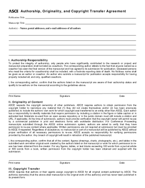 Copyright Transfer Form Template