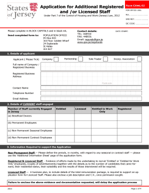 Download Application for Additional Registered and or Licensed Staff  Form
