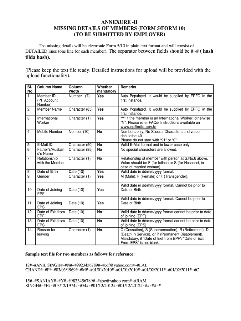 Epf Missing Details Format