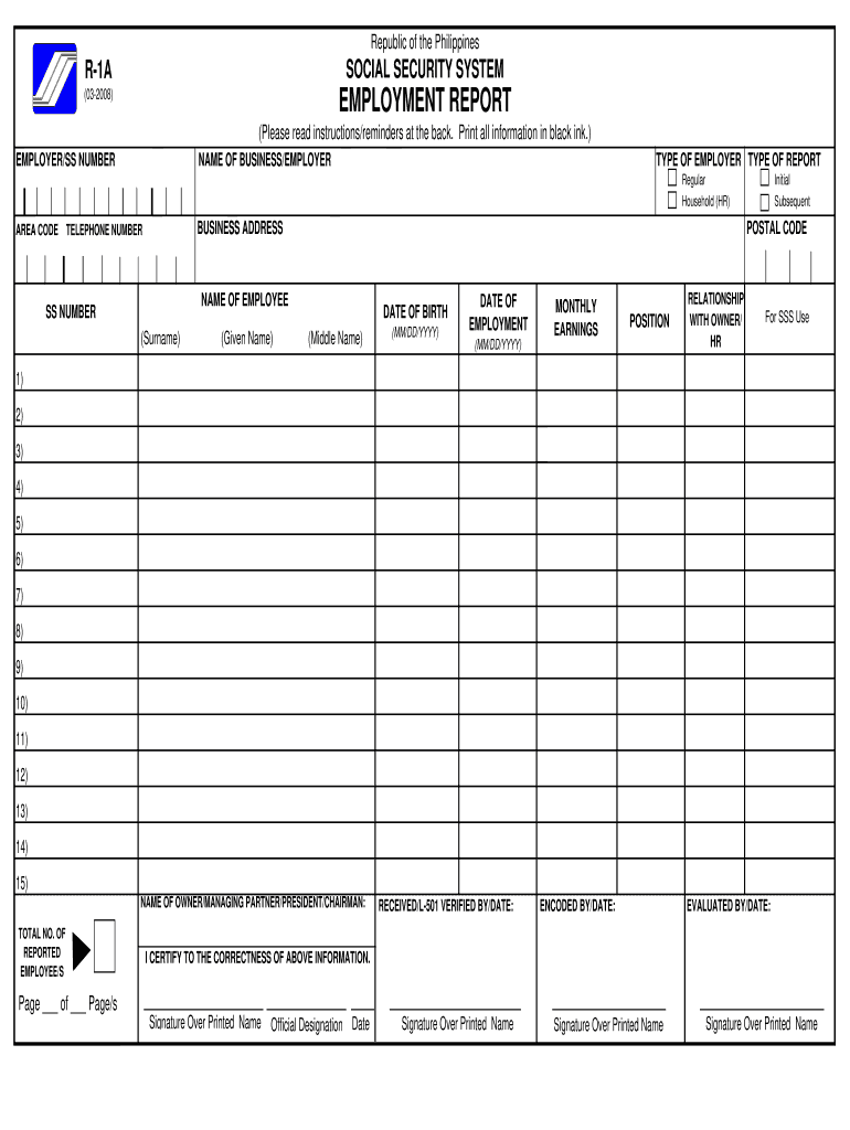  R 1a Form 2008