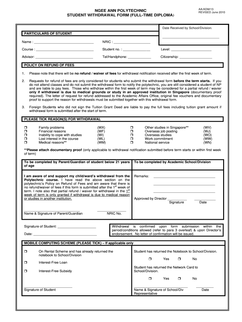  Np Withdrawal Form 2010-2024