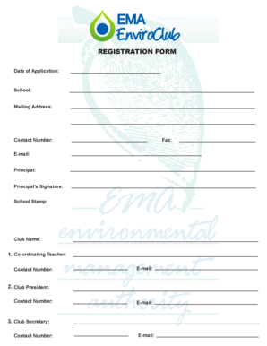 Environmental Club Membership Registration Form