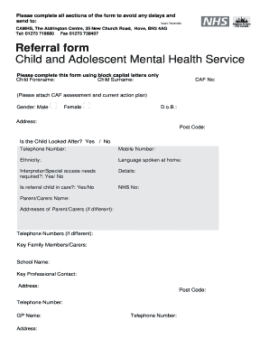 Derbyshire Camhs  Form