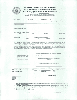 Certified Investment Solicitor Exam Reviewer  Form