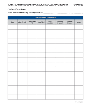 National Health Standards Restroom Cleaning Checklist  Form