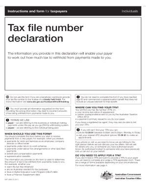 Tax File Number Declaration FM208  Form
