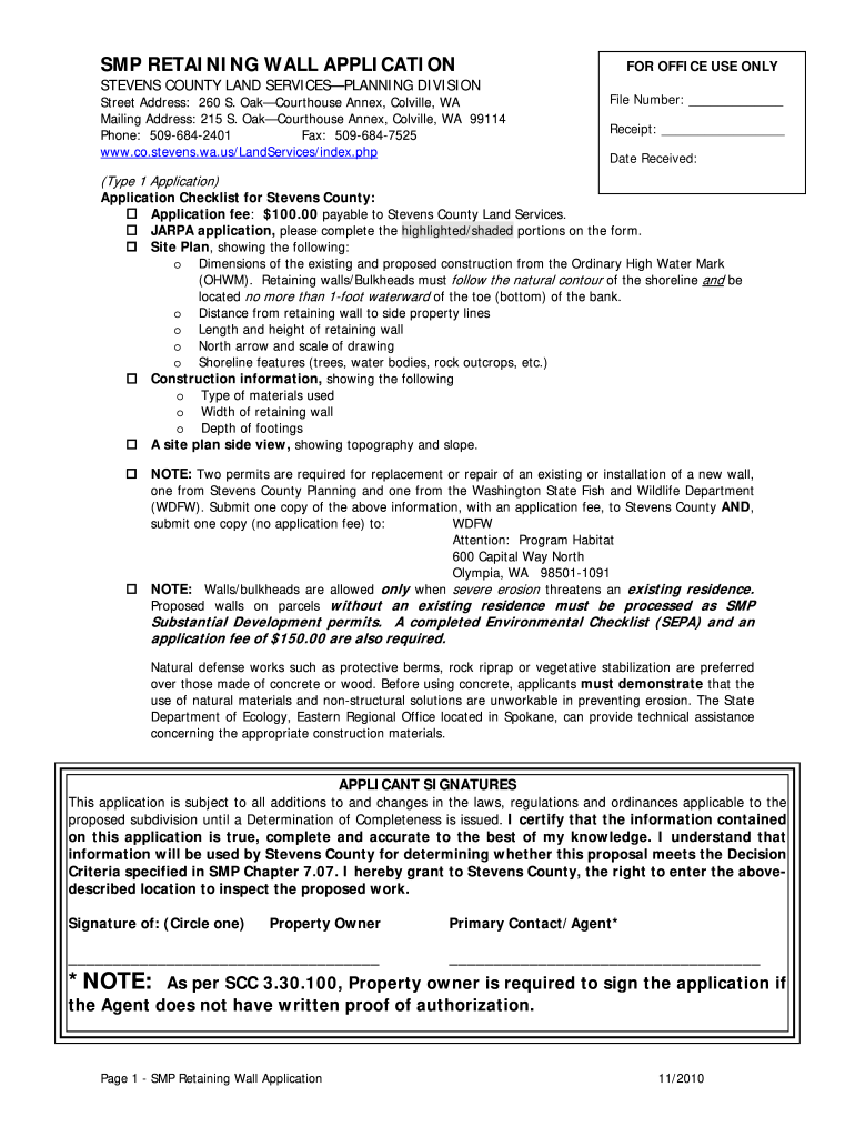  Stevens County Dock Permits 2010-2024