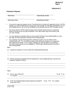 Tafdc Extension Approval  Form