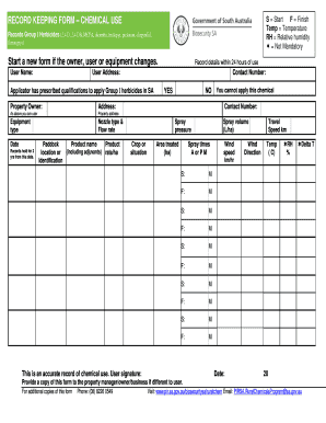 Pesticide Record Keeping Excel  Form