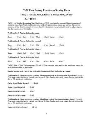 Theory of Mind Task Battery PDF  Form