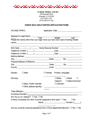 Yurok Tribe Enrollment  Form