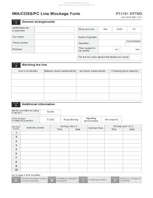  Line Blockage Form 2013-2024