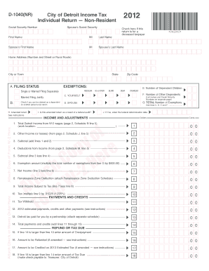 D 1040nr Form