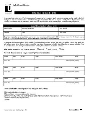Financial Petition Yorku  Form