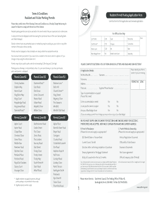 Permit Parking Bishops Stortford  Form