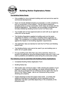 East Herts Building Control Form