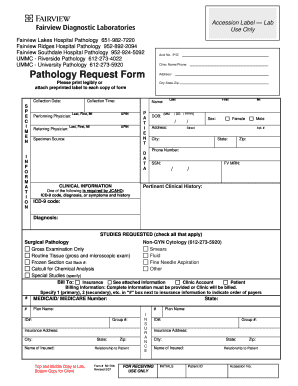 Pathology Request Form Fairview