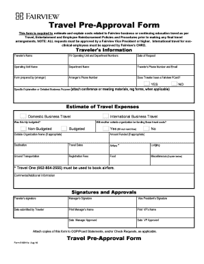 Travel Approval Form Template