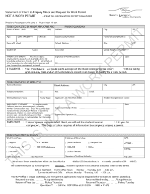 Work Permit Application Santa Monica Malibu Unified School District Smmusd  Form