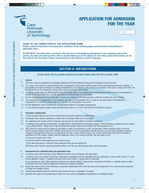 Cput Prospectus  Form