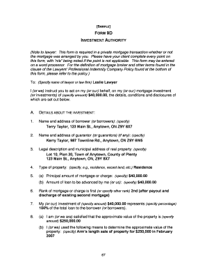  Private Mortgage Form 9d 2007