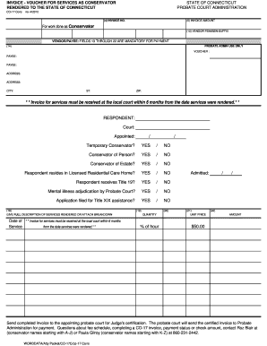 Ct Conservatorship Vendor Payee Forms