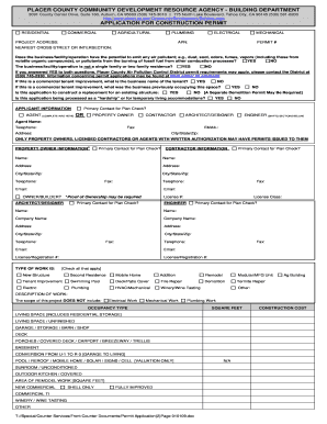 Building Permit Application Placer County Government Placer Ca  Form