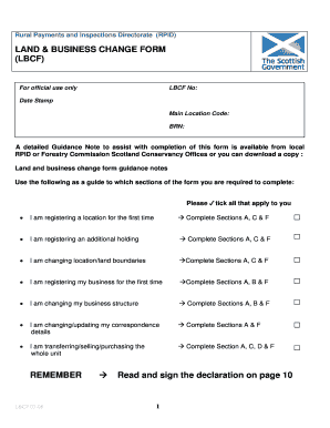 LAND &amp; BUSINESS CHANGE FORM LBCF REMEMBER ? Read Scotland Gov