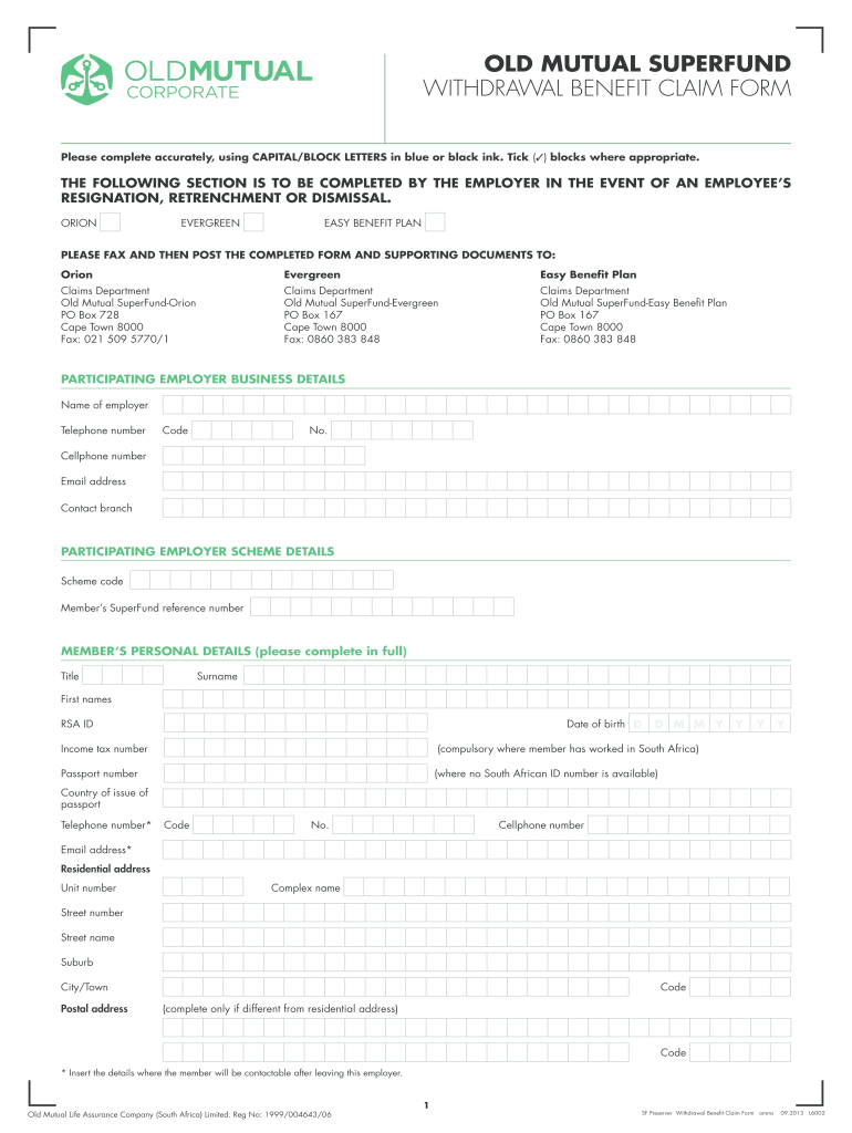  Old Mutual Provident Fund Claim 2013-2024