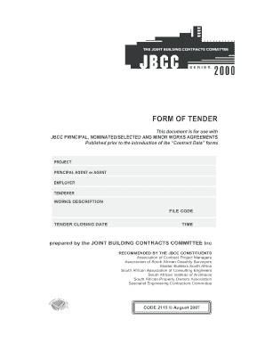 2115 Form of Tender Aug 07 JBCC