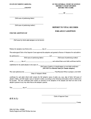 Adult Adoption Birth  Form