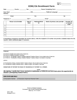 Ccnc Ca Enrollment Form