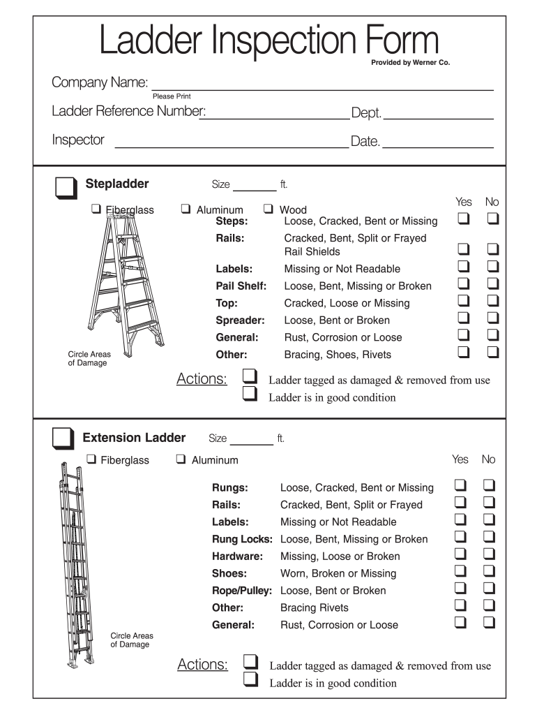 Ladder Inspection Form Template Excel