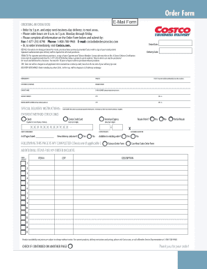 Order Form Costco