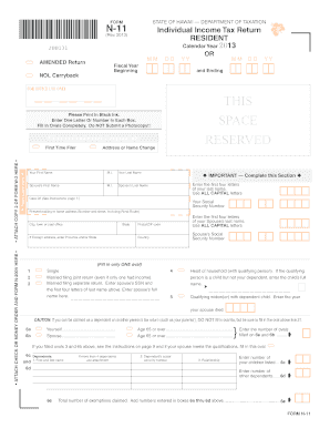 Form N 11 Rev