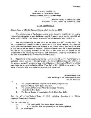 Government of India Sticker  Form