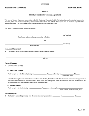 Manitoba Lease Agreement PDF  Form
