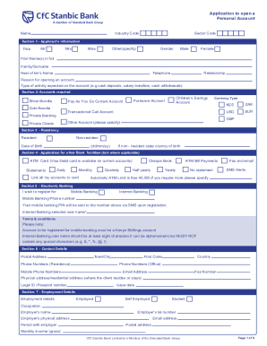 Stanbic Bank Account Opening Form