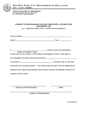 Nyc Doe Media Consent Form