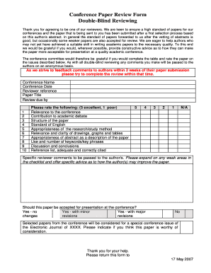 Paper Review Form