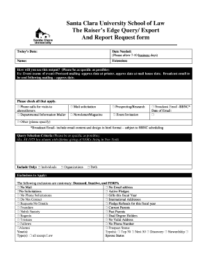 Raisers Edge Report Request Form