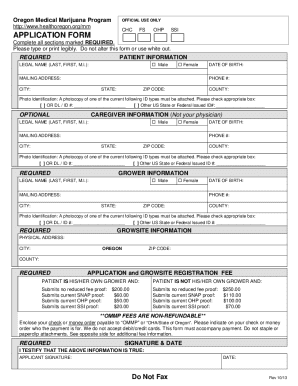 Medical Marijusana Number Generator  Form