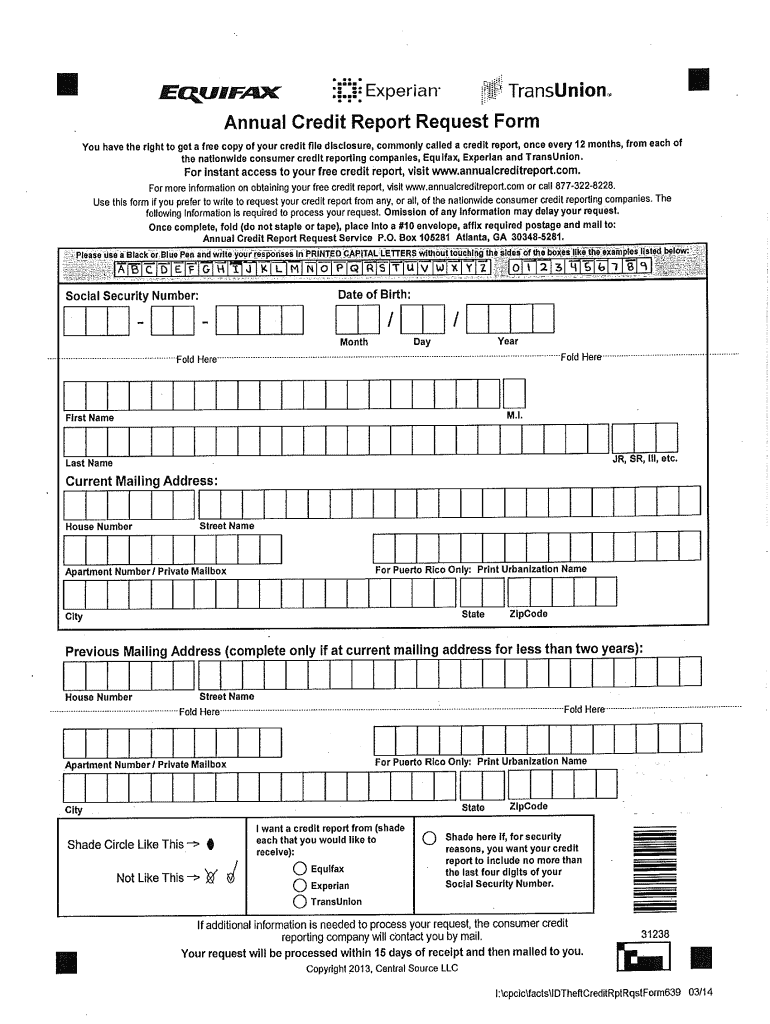 Credit Report Request Form