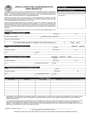 Shasta County Administration Tree Removal  Form