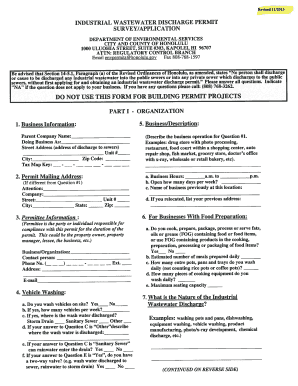 Industrial Wastewater Discharge Permit  Form