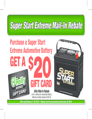 Super Start Battery Rebate  Form