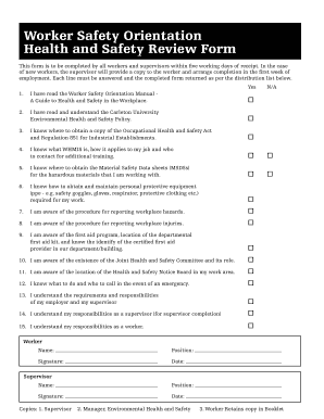 Safety Orientation Form