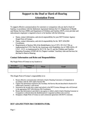 Dcf Attestation Form